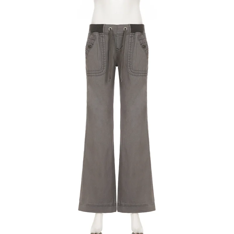 2000s Clothes Y2k Low Rise Boot Cut Jeans Woman Casual Black Striped Denim Trousers Streetwear Flare Pants P77-DD25 285 S462c1d55903a476d80c36193865c9927S