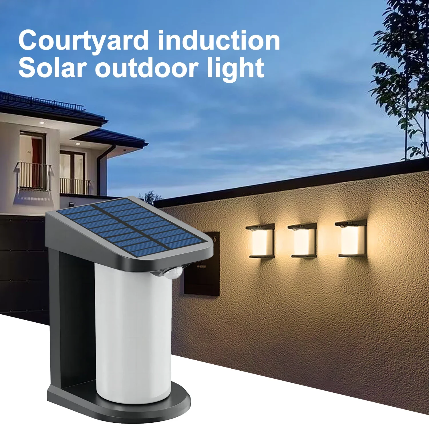 

LED Solar Powered Wall Lantern Outdoor Motion Sensor Patio Wall Light Fixture Front Porch Waterproof Wall Mount Fence Garage Dec