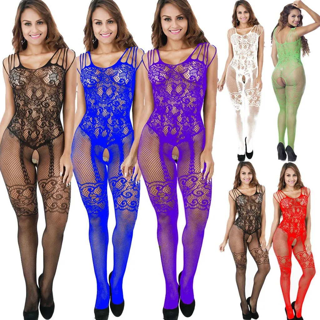 

New Latex Catsuit Mesh Fishnet Tights Body Suit Stockings Women Erotic Lingerie Sexy Open Crotch Teddies Bodysuits Bodystockings