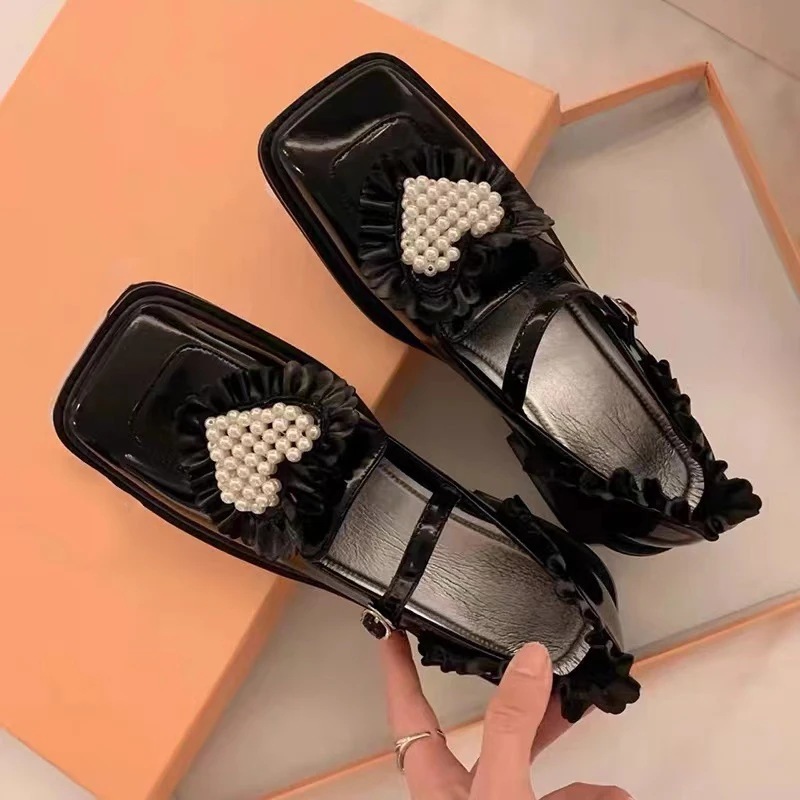 Japanese Square Toe Mary Jane Shoes Women Chunky Heel Sandals Love Pearl Leather Shoes Women Thicnk Heel Mules Zapatos de Mujer
Japanese Square Toe Mary Jane Shoes Women Chunky Heel Sandals Love Pearl Leather Shoes Women Thicnk Heel Mules Zapatos de Mujer