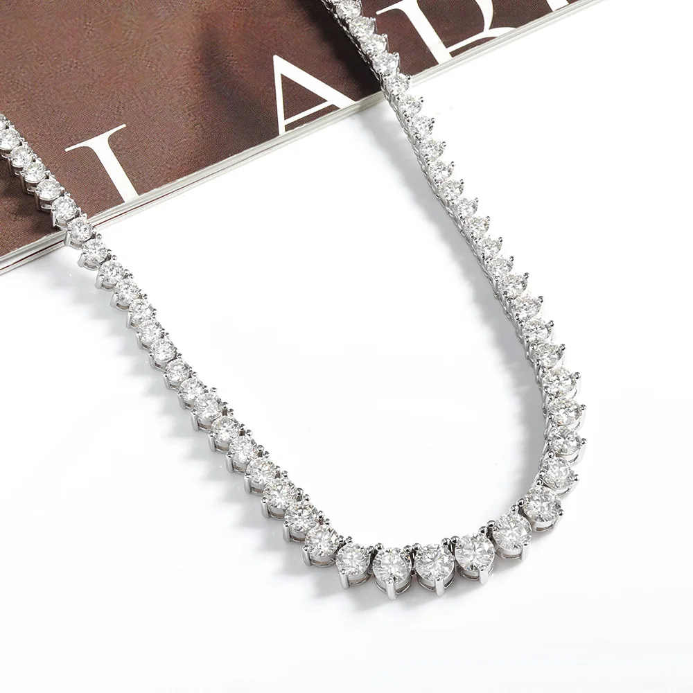 Serenity Three-claw Gradient D Color Moissanite Tennis Necklace Women Man S925 Sterling Silver Sparkling Neck Chain Fine Jewelry 3 Mallzona S46377556a64c4e46bbe58ef0023920d6G Serenity Three-claw Gradient D Color Moissanite Tennis Necklace Women Man S925 Sterling Silver Sparkling Neck Chain Fine Jewelry Mallzona