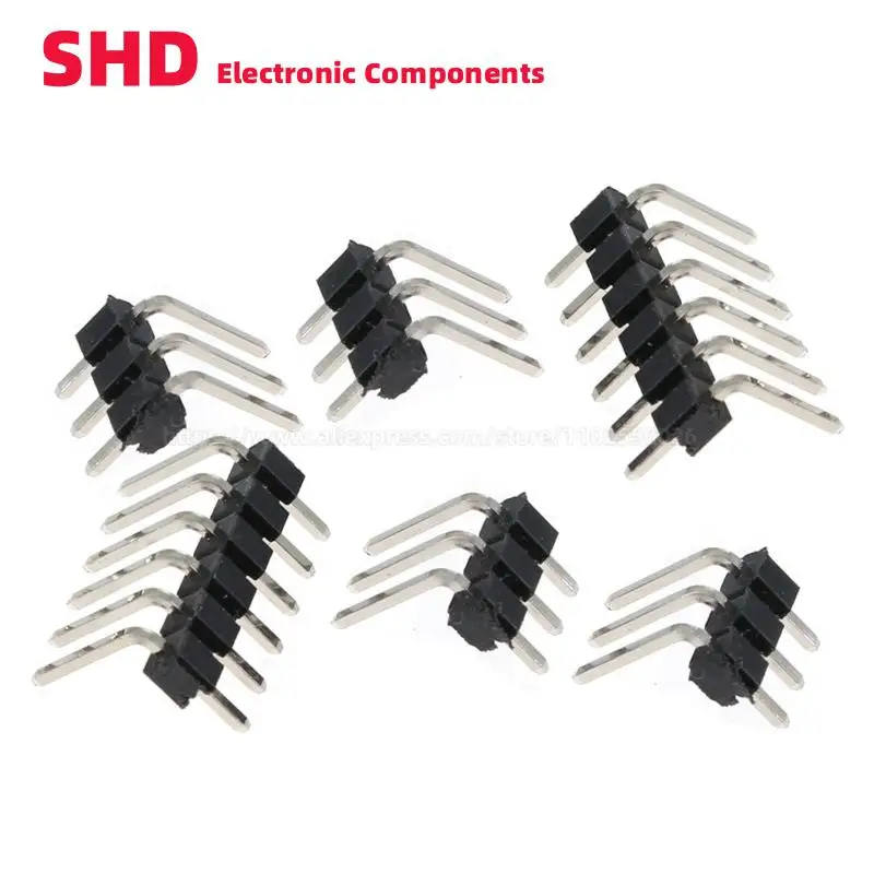 50PCS 2-40P 2.54mm 90° Curved Single Row Male PCB Board Pin Header Connector Strip Pinheader 2p 3p 4p 5p 6p 7p 8p 10p 15p 40Pin
50PCS 2-40P 2.54mm 90° Curved Single Row Male PCB Board Pin Header Connector Strip Pinheader 2p 3p 4p 5p 6p 7p 8p 10p 15p 40Pin