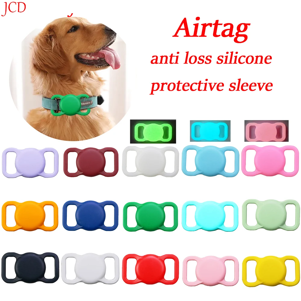 

1PC For Apple Airtag Case Dog Cat Collar GPS Finder Colorful Luminous Protective Silicone Case For Apple Air Tag Tracker Case