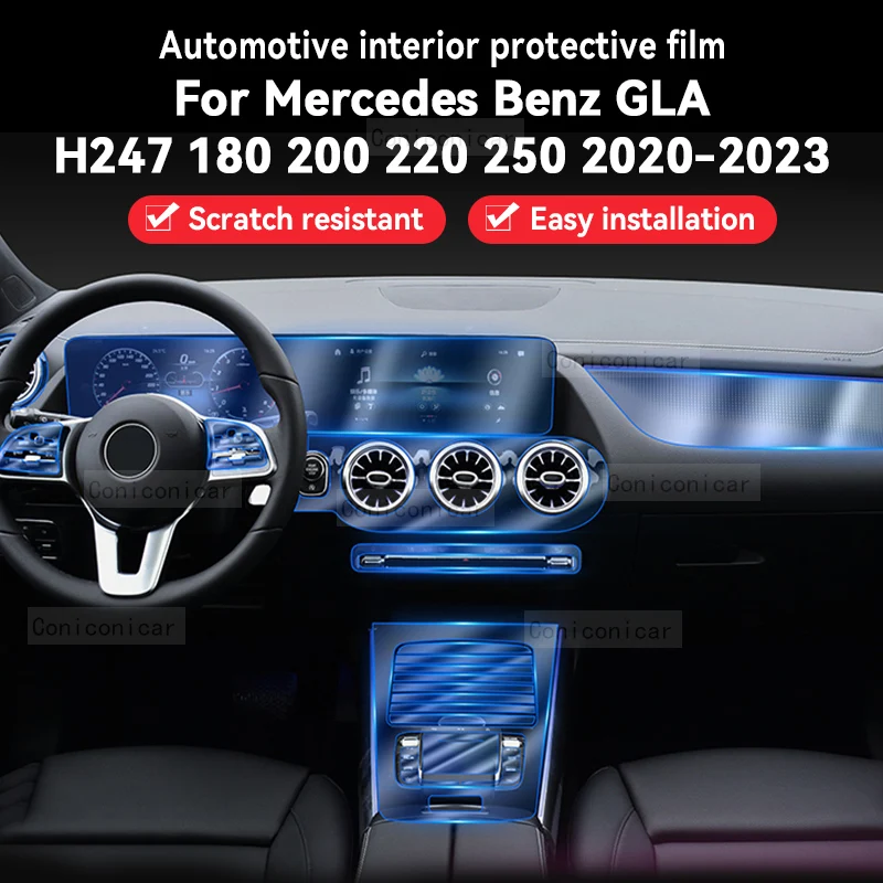 For Mercedes Benz GLA H247 2020-2023 Car Interior Center console Transparent TPU Protective film Anti-scratch Accessories Refit
For Mercedes Benz GLA H247 2020-2023 Car Interior Center console Transparent TPU Protective film Anti-scratch Accessories Refit