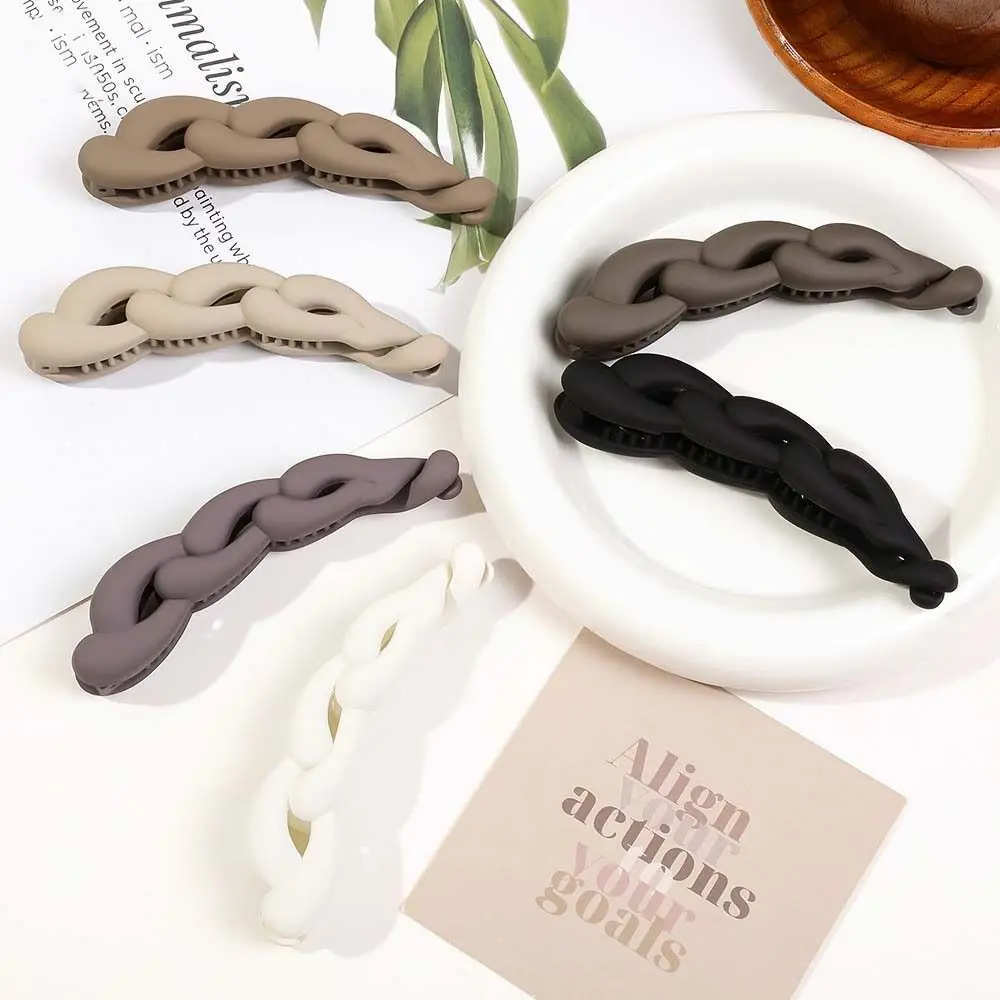 

Frosted Plastic Banana Clip Korean Style 10.5cm Hair Twist Hair Pin Hair Claw Hair Styling Accessories Matte Hair Clip Crab