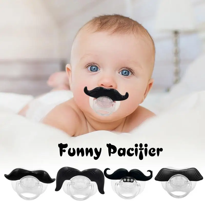 

Baby Funny Pacifier Food Grade Cute Pacifiers With Funny Beard Cute Kissable Mustache Pacifier For Babies And Toddlers Accessory