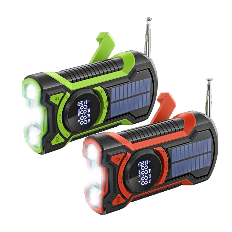 

5000mAh Multifunctional Radio Hand Crank Solar USB Charging FM AM WB NOAA Weather Radio Emergency LED Flashlight Torch Power Ban