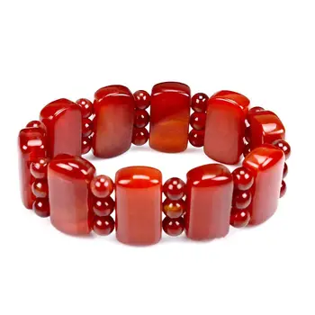Jade and Chalcedony Manufacturers Wholesale Natural Red Agate Bracelet Bracelet Jade String Male and Female Buddha BeadsBracelet