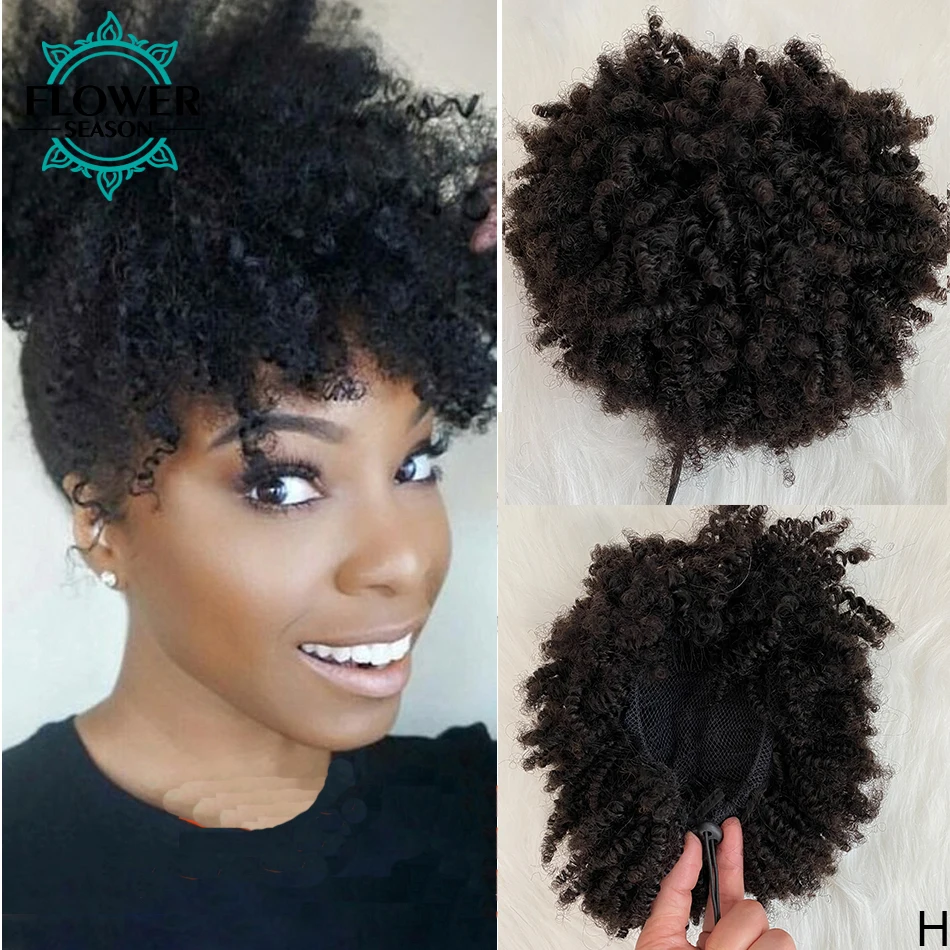 

Afro Kinky Curly Drawstring Ponytail Human Hair Extensions 3C 4A Ponytails Clip In Hair Extensions Natural Hairpiece for Women