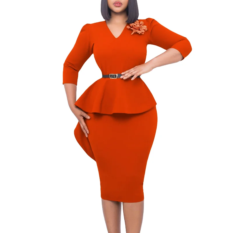With Belt Brooch African Party Dresses Woman 2023 Summer Sexy 3/4 Long Sleeve Peplum Elegant Christmas Evening Africa Clothing
With Belt Brooch African Party Dresses Woman 2023 Summer Sexy 3/4 Long Sleeve Peplum Elegant Christmas Evening Africa Clothing