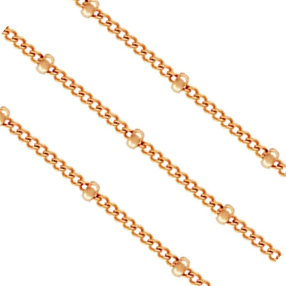 

14K Rose Gold Filled Unfinished Satellite Chain 1.2mm Bulk Chains Footage 3.28ft(about 1m)