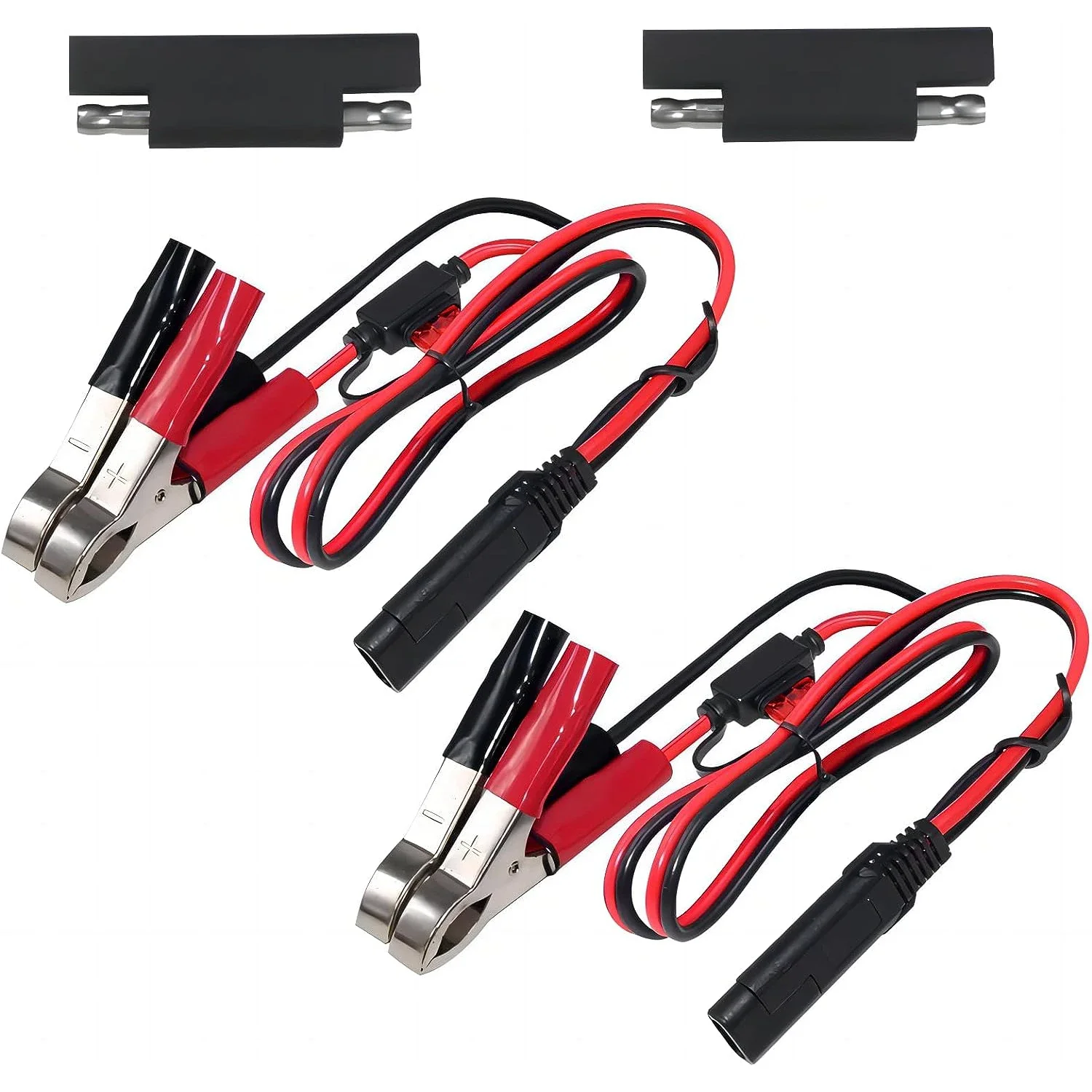 

2 Pack 40CM 16AWG Battery Alligator Clips to SAE Quick Release Adapter Connectors Extension Charging Cable Built-in 10A Fuse