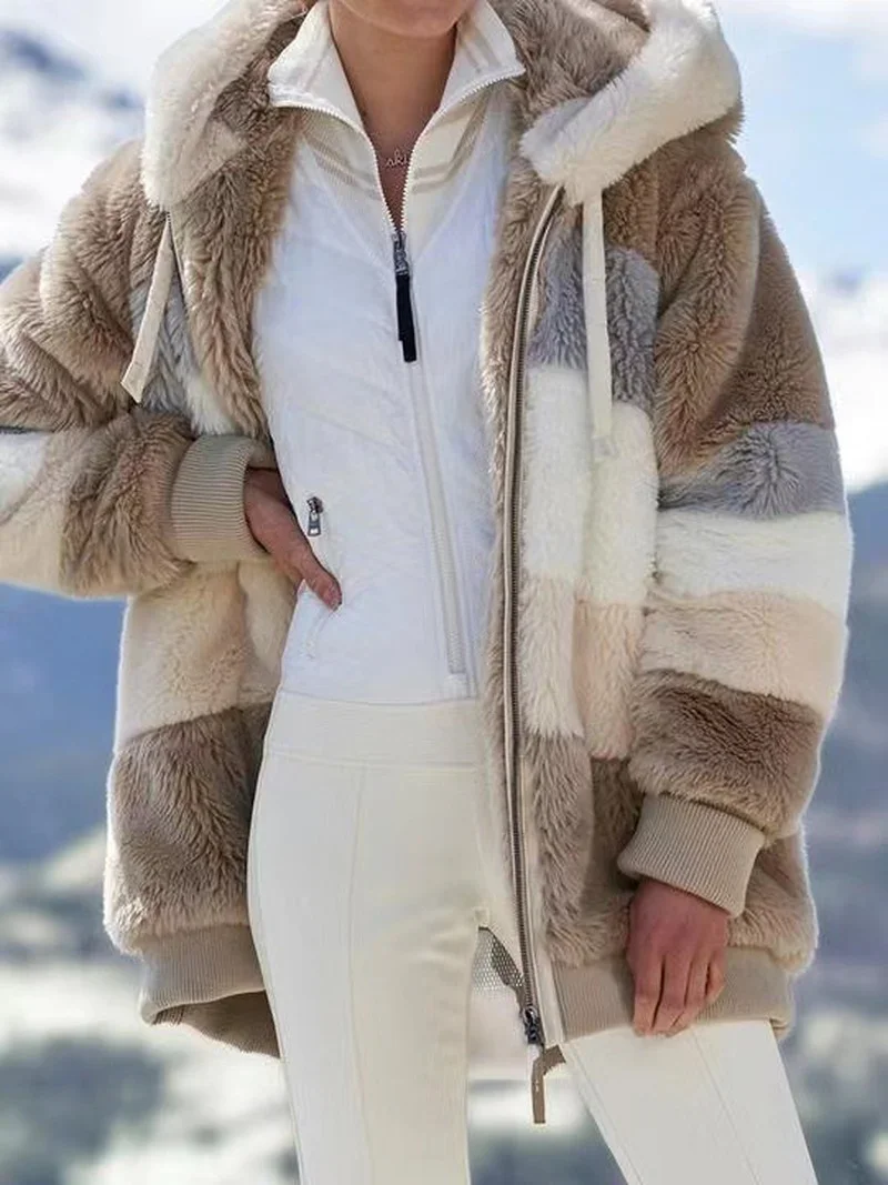 

Winter Fleece Jacket Women Faux Shearling Outerwear Coats Female Suede Fur Jackets Coat Men Warm Thickened Lamb Puffer Jacket