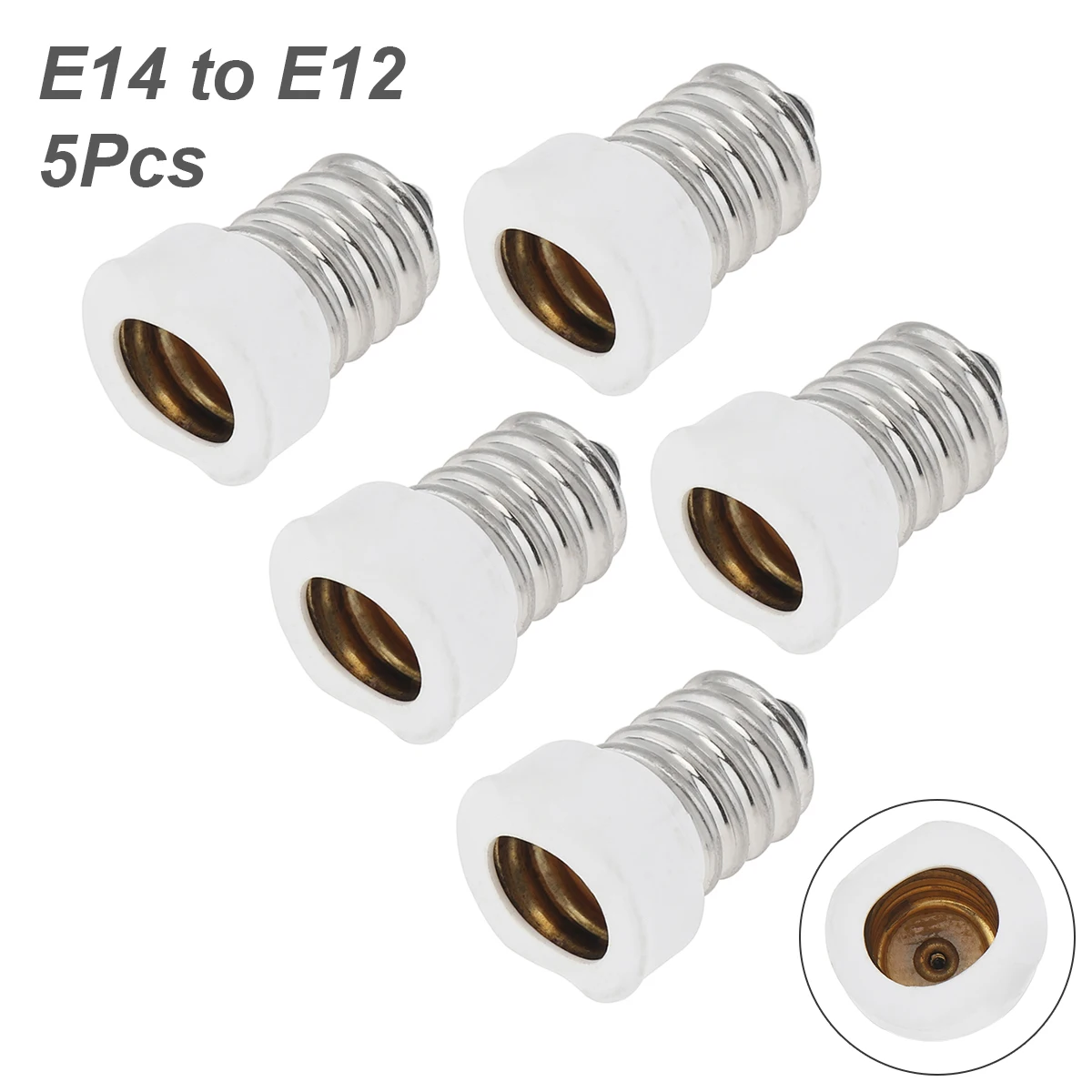 5pcs E14 to E12 Socket Lamp Converter Adapter European Base (E14) to Candelabra Screw (E12) Socket LED Light Holder Changer
5pcs E14 to E12 Socket Lamp Converter Adapter European Base (E14) to Candelabra Screw (E12) Socket LED Light Holder Changer