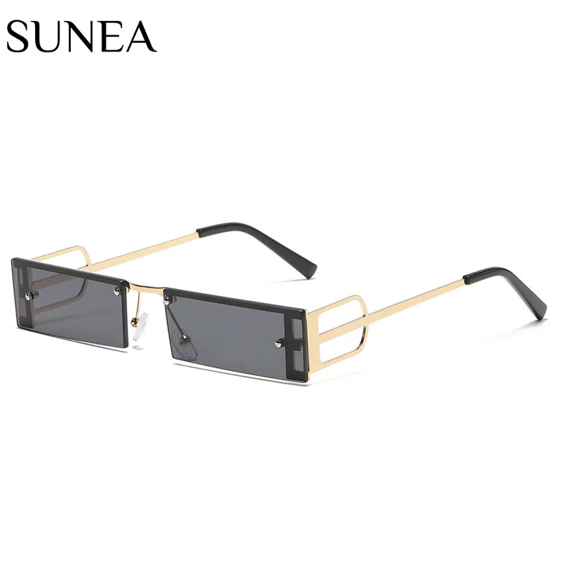 

Rectangle Sunglasses Fashion Women Sunglass Mental Hollow Out Small Frame Sun Glasses Retro UV400 Ocean Lens Shades Eyewear