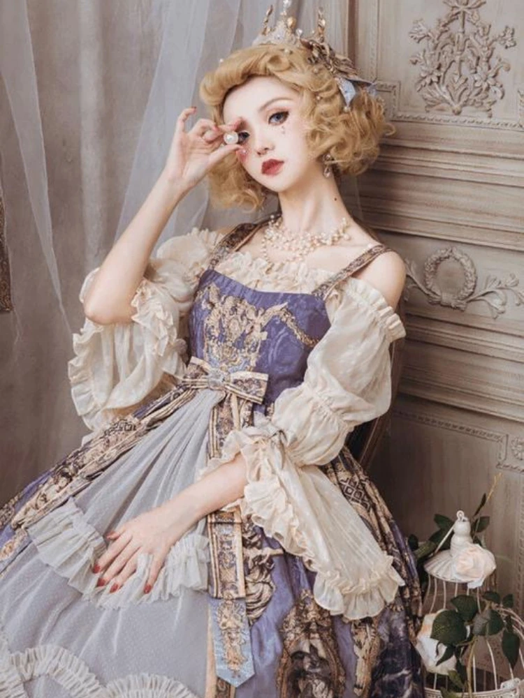 Japanese Vintage Lolita Blouses Women Harajuku Sweet Lace Flare Sleeve Off Shoulder Shirt Top Girly Victorian Elegant Bow Blouse
Japanese Vintage Lolita Blouses Women Harajuku Sweet Lace Flare Sleeve Off Shoulder Shirt Top Girly Victorian Elegant Bow Blouse