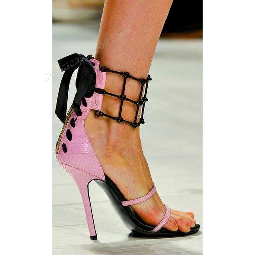 Mixed Color Back Strappy Open Toe Sandals Net Stiletto High Heel Fashion Sexy Matte Leather Women Shoes 2024 Zapatos Para Mujere
Mixed Color Back Strappy Open Toe Sandals Net Stiletto High Heel Fashion Sexy Matte Leather Women Shoes 2024 Zapatos Para Mujere