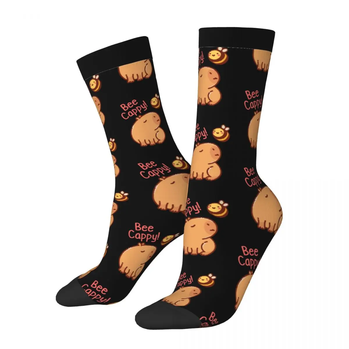 

Смешные баскетбольные носки с Пчелкой и капибарой, комбинированные носки из полиэстера для женщин и мужчин, поглощающие пот