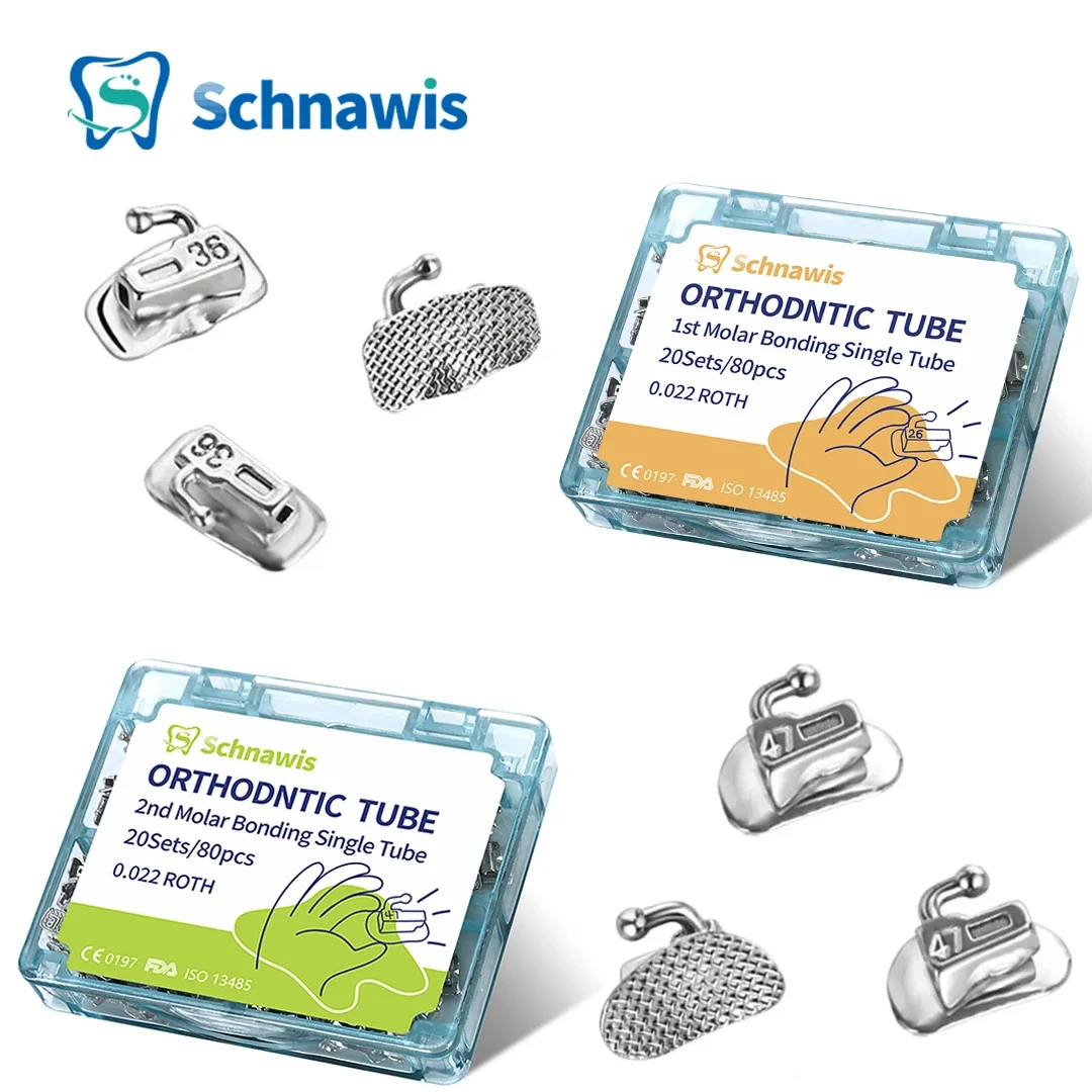 200Pcs Dental Orthodontics Bonding Buccal Tubes 1st 2nd Molar Bondable Non-Convertible Buccal Tube Mesh Base Roth / MBT 0.022 
200Pcs Dental Orthodontics Bonding Buccal Tubes 1st 2nd Molar Bondable Non-Convertible Buccal Tube Mesh Base Roth / MBT 0.022