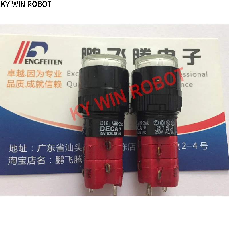 1PCS Taiwan DECA D16LMR1-2AB white round reset button touch switch with incandescent lamp 28V40mA
1PCS Taiwan DECA D16LMR1-2AB white round reset button touch switch with incandescent lamp 28V40mA