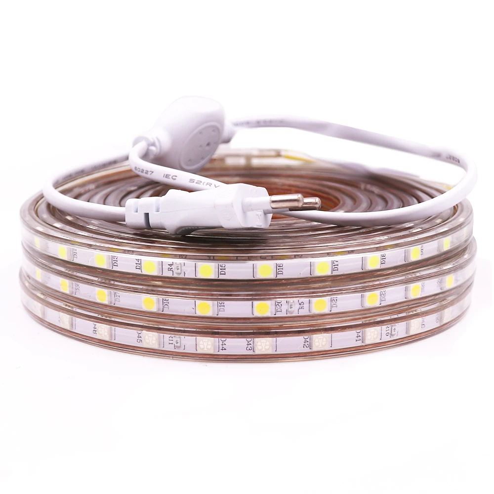 220V LED Strip Waterproof Flexible Diode Tape Led Ribbon Lamp SMD 5050 for Wall Room TV Decoration White/Blue/Yellow/Green/Red
220V LED Strip Waterproof Flexible Diode Tape Led Ribbon Lamp SMD 5050 for Wall Room TV Decoration White/Blue/Yellow/Green/Red