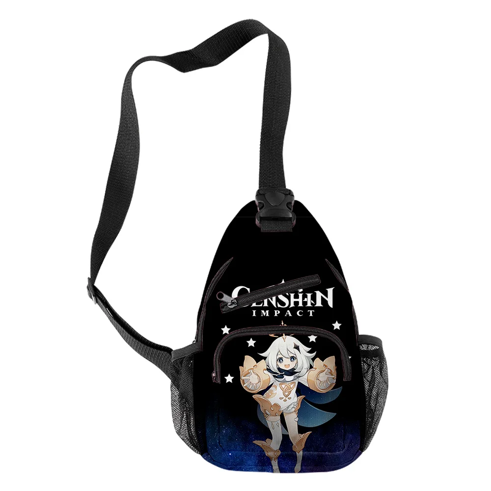 

Popular Youthful Genshin Impact Paimon Boys/Girls 3D Print Chest Bag Oxford Waterproof Sports Crossbody Travel Bag Shoulder Bags