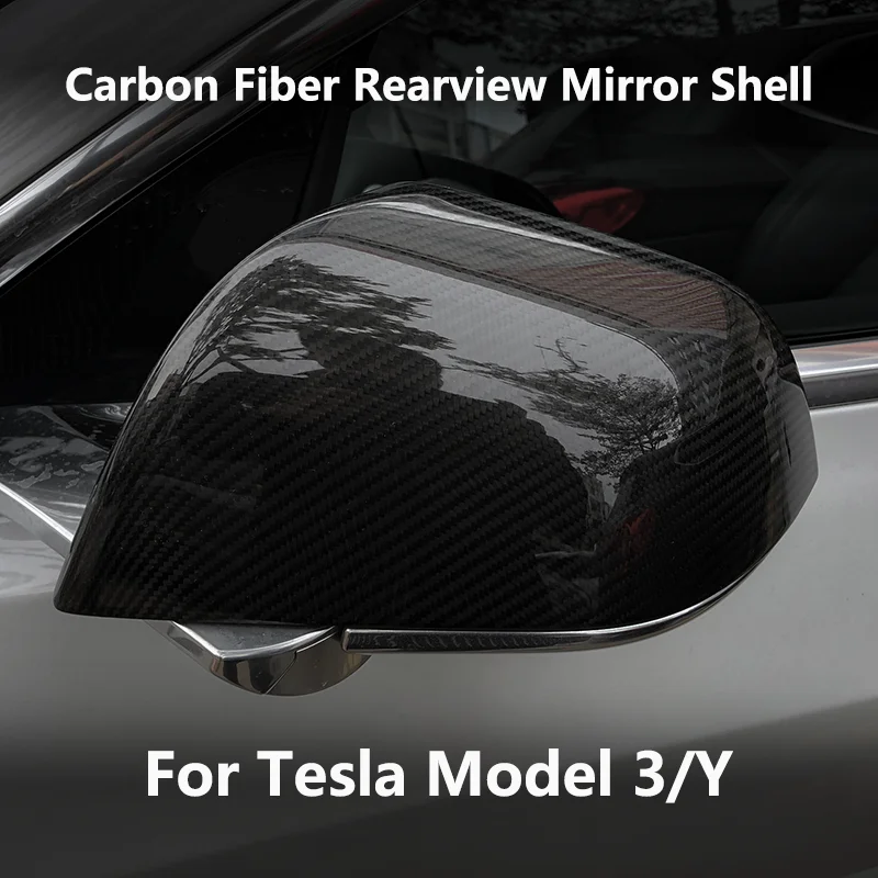 

Real Carbon Fiber Rearview Mirror Cover for Tesla Model 3 Y Side Rearview Exterior Decor Modification 2017-2023 Dry Carbon