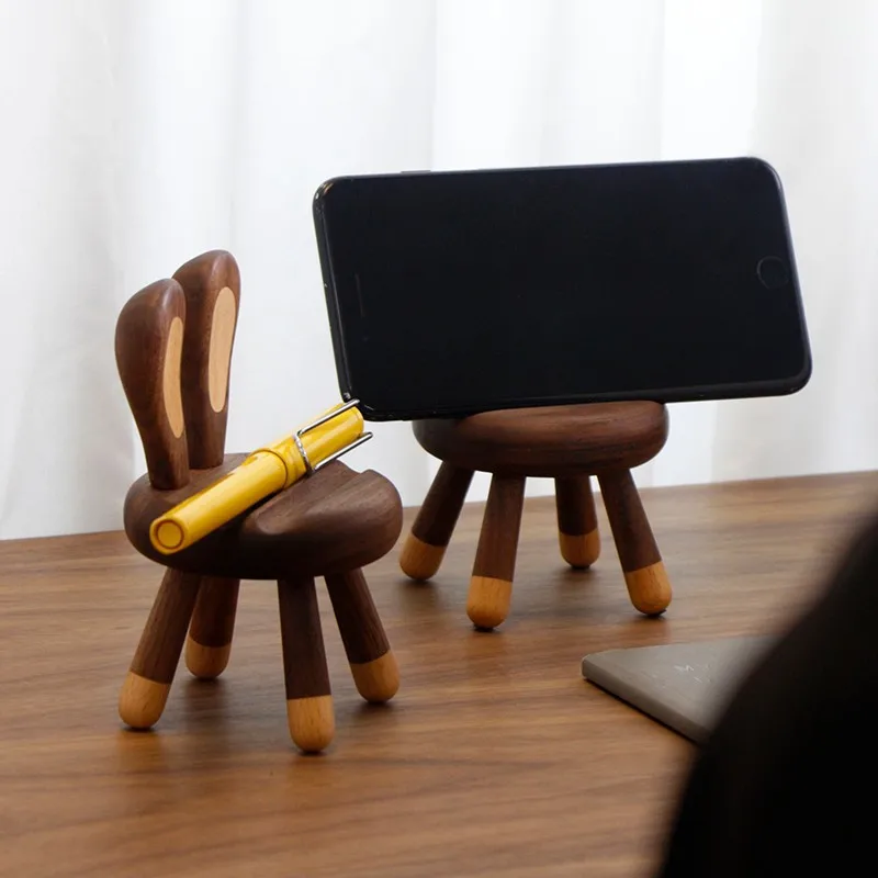 Creative Cute Rabbit Stands for Phone Wooden Desk Holder Black Walnut Chair Universal Portable Solid Wood Cell Phone Racks
Creative Cute Rabbit Stands for Phone Wooden Desk Holder Black Walnut Chair Universal Portable Solid Wood Cell Phone Racks