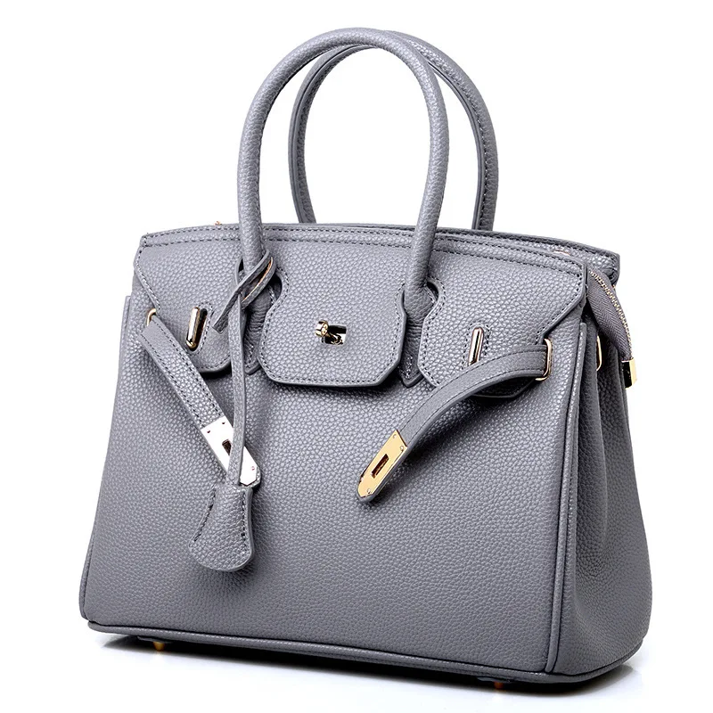 

2024 New Fashionable and Beautiful Handmade Litchi Pattern Platinum Bag with Diagonal Straddle Single Shoulder Women's Handbag