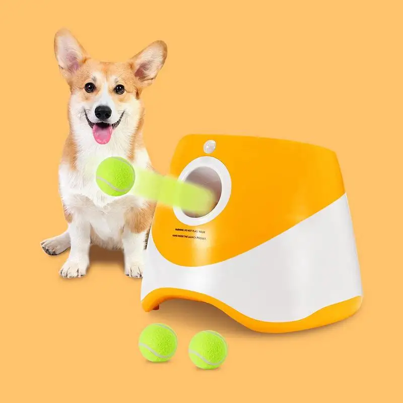 

Dog Ball Launcher Automatic Throwing Machine 3 Tennis Balls Dog Training Interactive Puppy Pet Fetch Toy Pet Ball Throw Device