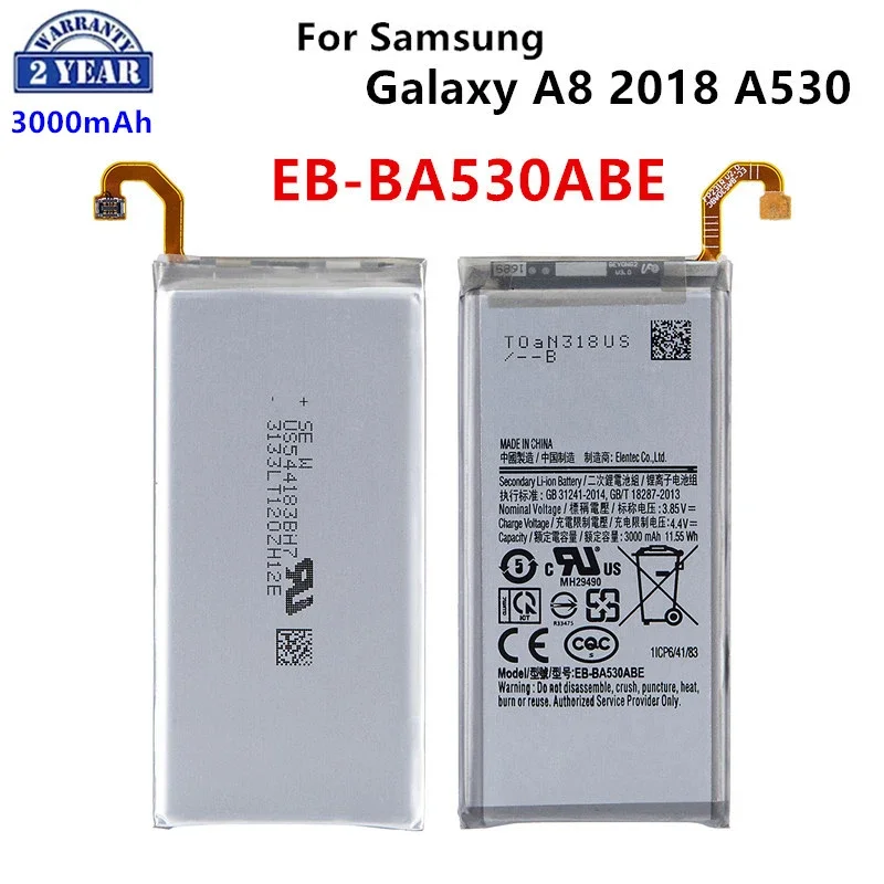 

Абсолютно новый телефон, аккумулятор емкостью 3000 мАч для Samsung Galaxy A8 2018 A530 EB-BA530ABE A530F A530K/L/S/W A530N/DS