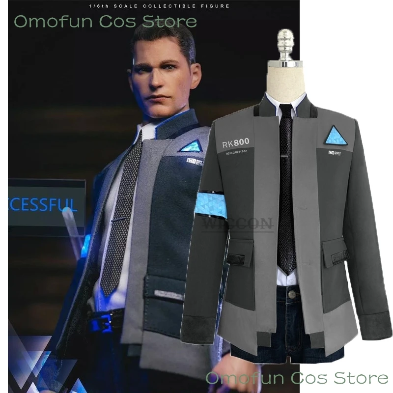 

Game Detroit Become Human Cosplay Costume Connor Cosplay Uniform Men Jacket White Shirt Tie RK800 Coat Costume Full Set roleplay