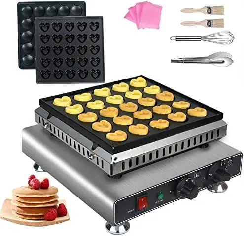 Dutch Pancakes Maker Machine - Commercial Mini Poffertjes Machine Dorayaki, 25PCS Muffin Iron with Non-Stick Plates for Bakery
Dutch Pancakes Maker Machine - Commercial Mini Poffertjes Machine Dorayaki, 25PCS Muffin Iron with Non-Stick Plates for Bakery