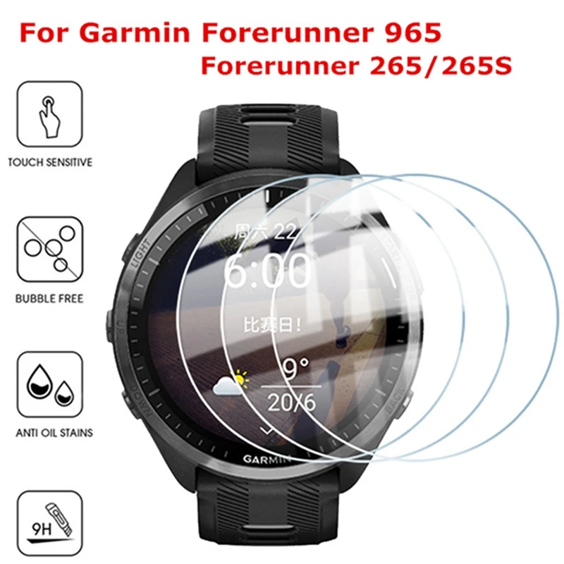 

2 шт. закаленное стекло для Garmin Forerunner 965 Защитная пленка для экрана Forerunner F965 Защитное стекло для умных часов