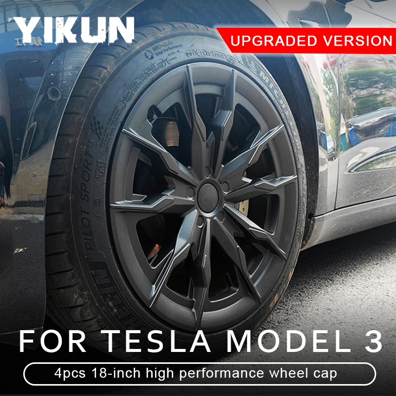 

Колпачок ступицы для Tesla Model 3, 4 шт., сменная колпачок на колесо, колпачок на колесо автомобиля, колпачок на полный обод, 18-дюймовые аксессуары 2018-2023
