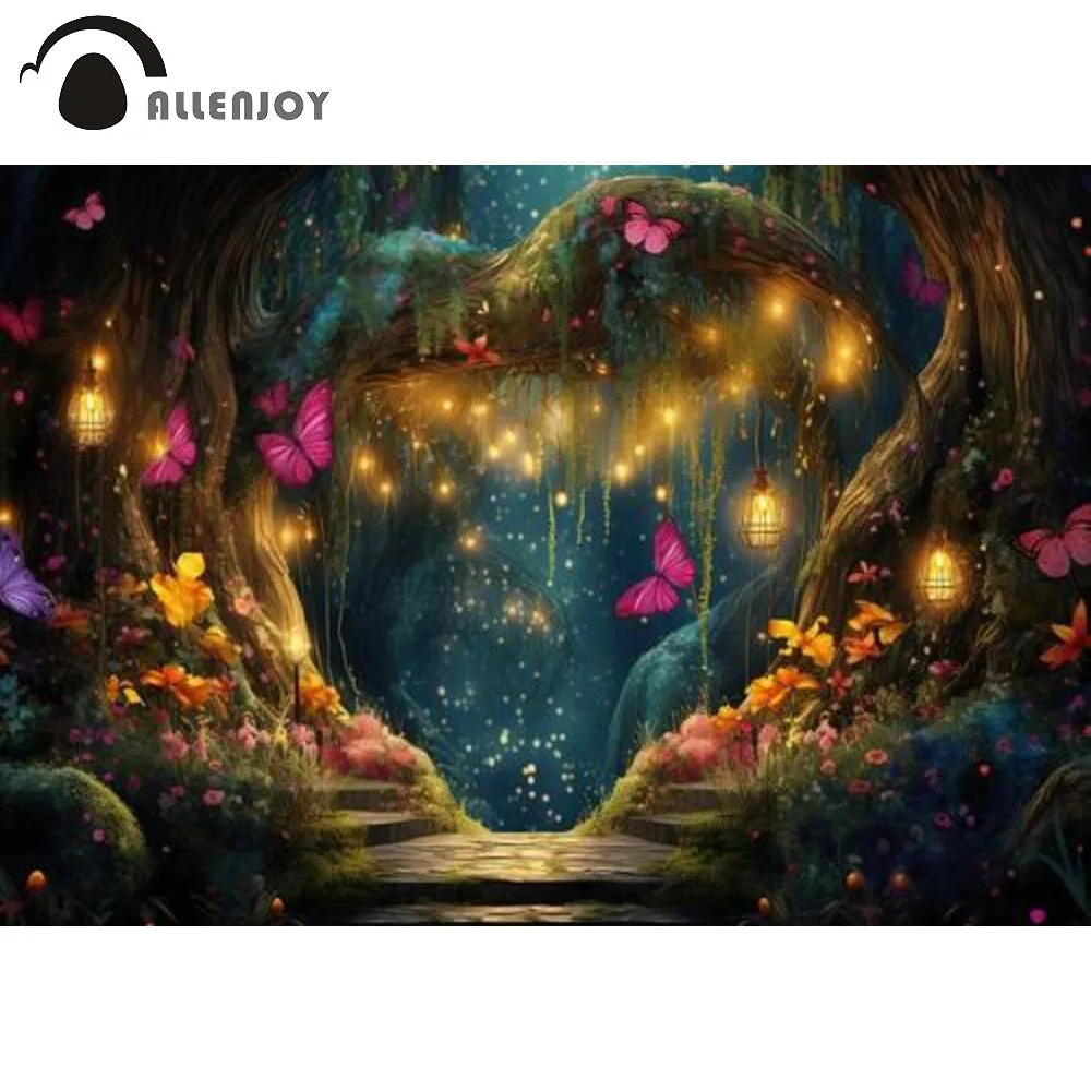 Allenjoy Fairy Forest Photography Backdrop Colorful Butterflies Flowers Enchanting Nighttime Glow Photoshoot Background
Allenjoy Fairy Forest Photography Backdrop Colorful Butterflies Flowers Enchanting Nighttime Glow Photoshoot Background