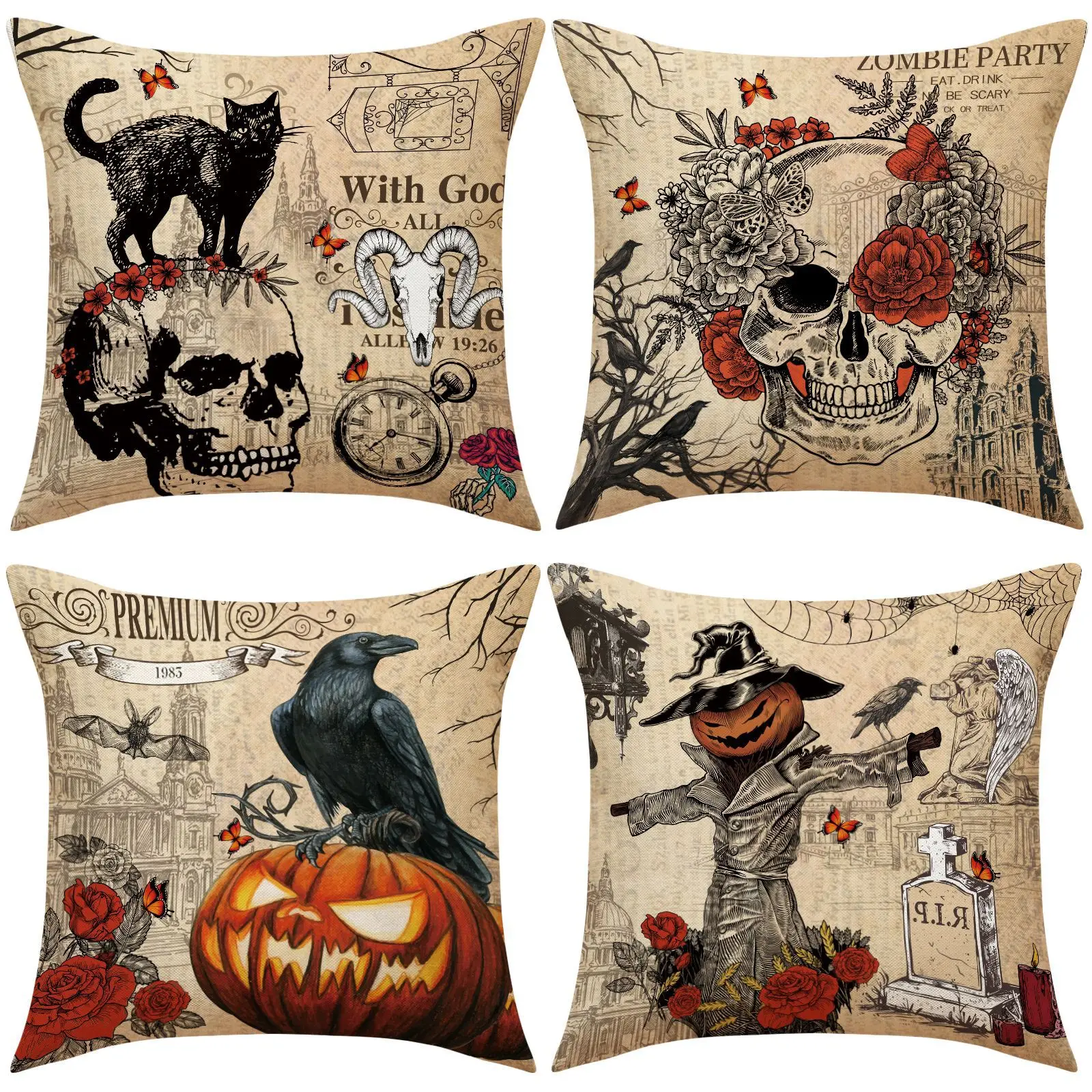 45x45cm Halloween Linen Pillowcase Black Cat Skull Sofa Cushion Cover Ghost Festival Pumpkin Crow Hoem Decorative Pillow Case
45x45cm Halloween Linen Pillowcase Black Cat Skull Sofa Cushion Cover Ghost Festival Pumpkin Crow Hoem Decorative Pillow Case