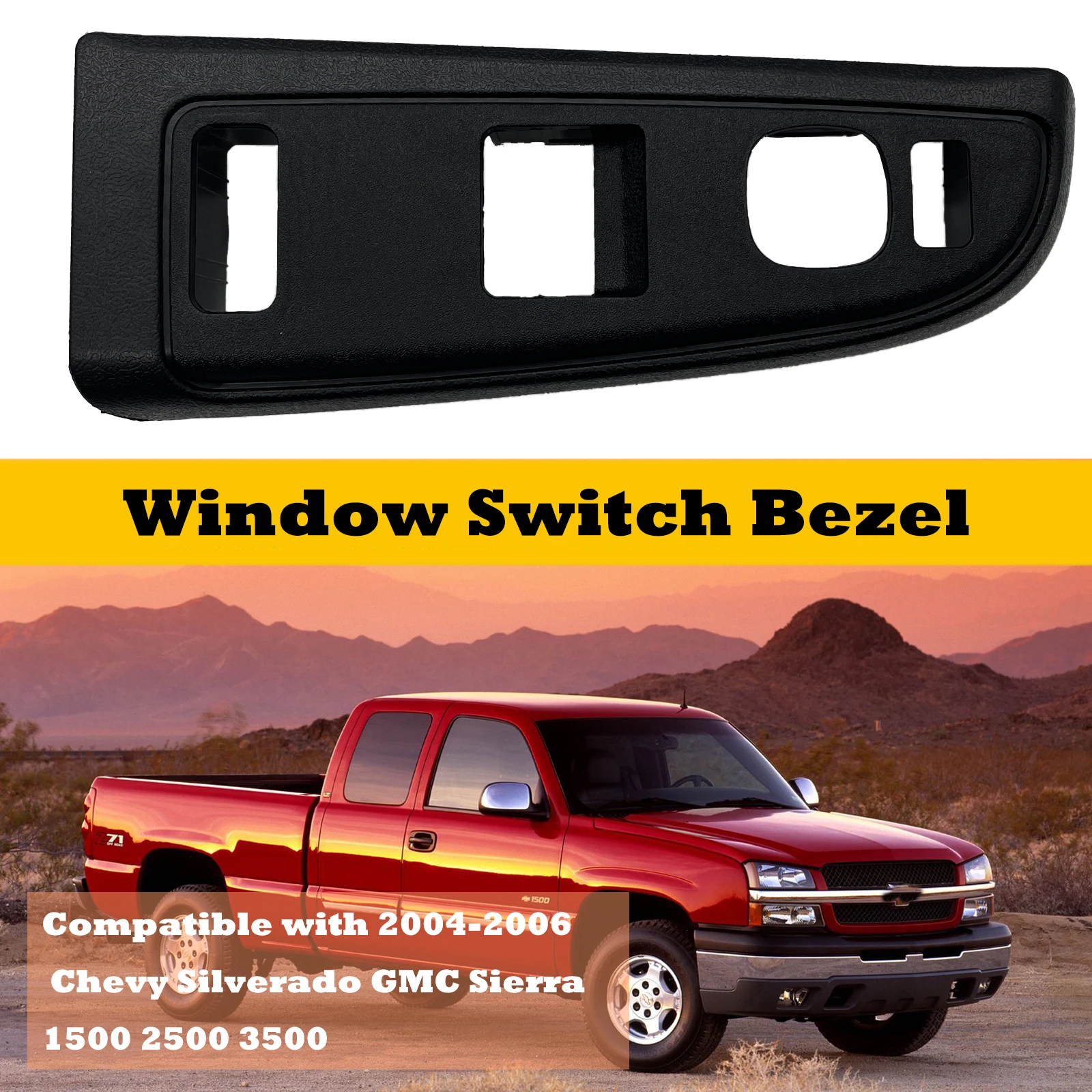 Driver Side Front Window Switch Bezel For 2004-06 Chevy Silverado GMC Sierra 1500 2500 3500
Driver Side Front Window Switch Bezel For 2004-06 Chevy Silverado GMC Sierra 1500 2500 3500