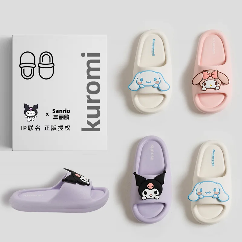 

Kawaii Anime Kuromi Hello Kittys My Melody Cinnamoroll Cartoon Children's Slippers Sanrioed Non-Slip Cute Sandals and Slippers