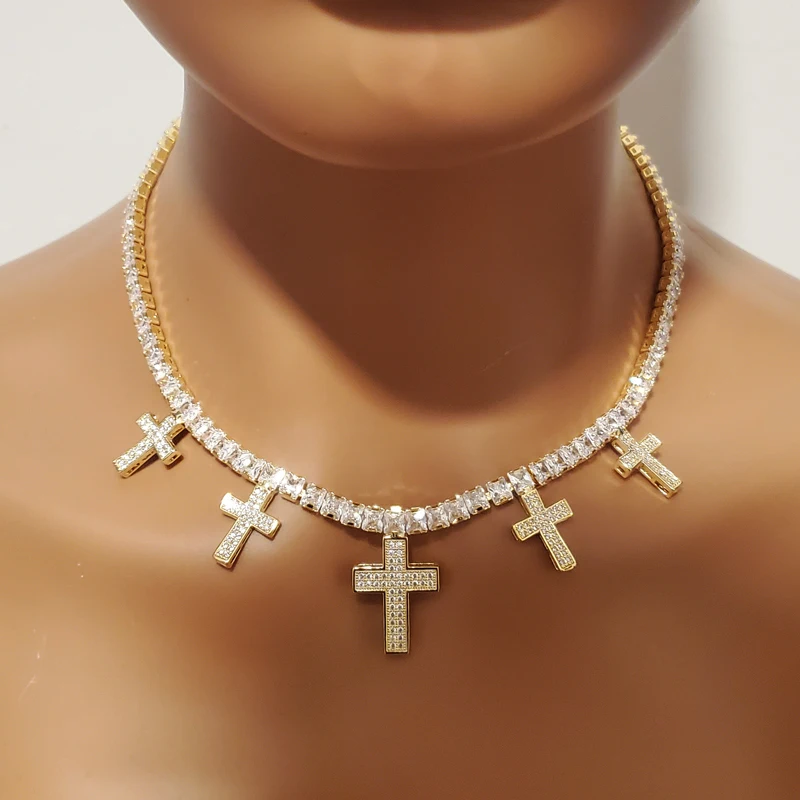 Cross Pendant with Tennis chain AAAA Zirconia with Copper Hip Hop Choker Necklace for Women Men Party Gift Hip Hop Jewelry
Cross Pendant with Tennis chain AAAA Zirconia with Copper Hip Hop Choker Necklace for Women Men Party Gift Hip Hop Jewelry