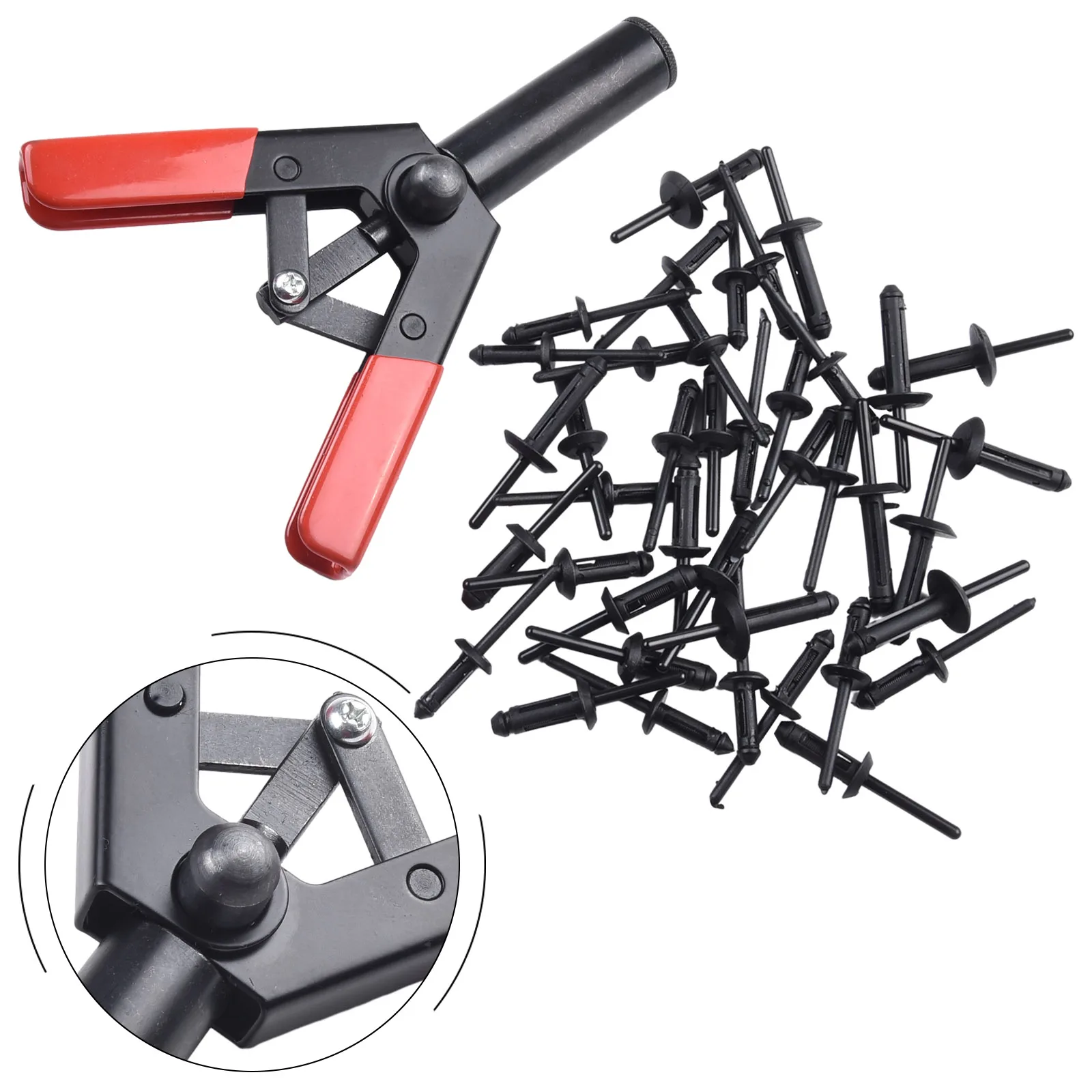Poly Rivet Tool Self Adjusting Jaws for Perfect Riveting Non Damaging to Surfaces Includes 40 Assorted Poly Rivets
Poly Rivet Tool Self Adjusting Jaws for Perfect Riveting Non Damaging to Surfaces Includes 40 Assorted Poly Rivets