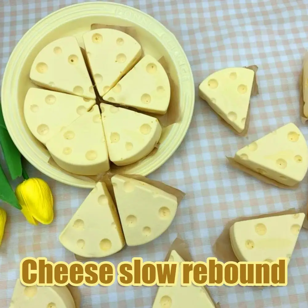 

1pcs Sticky Cheese Slow Rebound Pinch Decompression Vent Pinch Rising Slow Toy Cheese Cheese Decompression Toy P3N9