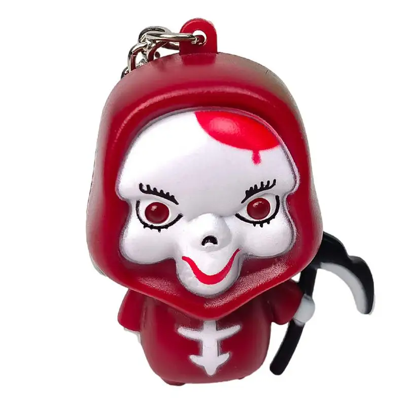 

Halloween Keychains Glowing LED Light Ghost Reaper Key Chain Party Favors Claw Machine Gifts Funny Small Accessories For