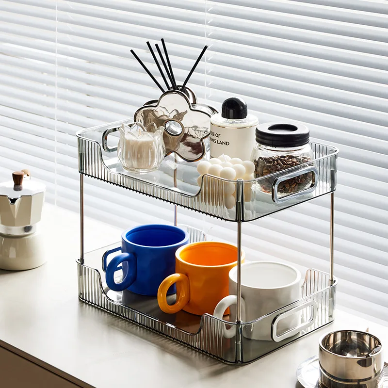 

Multi Layer Combination Tray Storage Rack Bathroom Layered Shelf Skin Care Storage Tray Kitchen Desktop Living Room Cup Storage