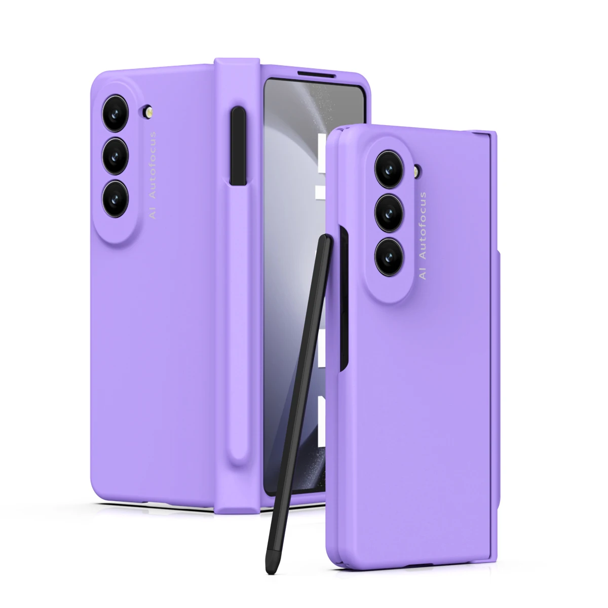 

Case For Samsung Galaxy Z Fold 5 5G Pen Slot For Fold5 S Pen Fold Edition Hinge Plastic Cover With Front Screen Protector Glass
