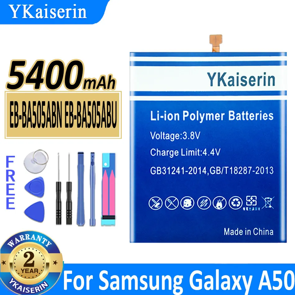 

YKaiserin NEW Replacement Battery EB-BA505ABN For Samsung Galaxy A50 A505F SM-A505F A30s A30 A20 SM-A205FN 5400mAh Bateria