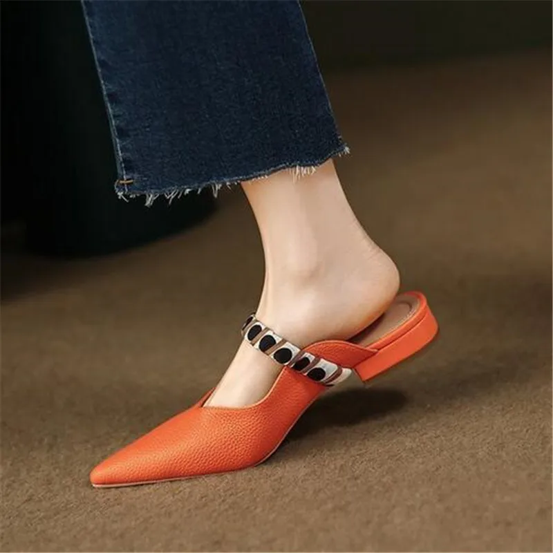 Slippers Mules Sandals 2023 Summer Women's Spring Shoes Low heel Luxury Woman Home Clothes Elegant Party Korean Orange Slingback
Slippers Mules Sandals 2023 Summer Women's Spring Shoes Low heel Luxury Woman Home Clothes Elegant Party Korean Orange Slingback