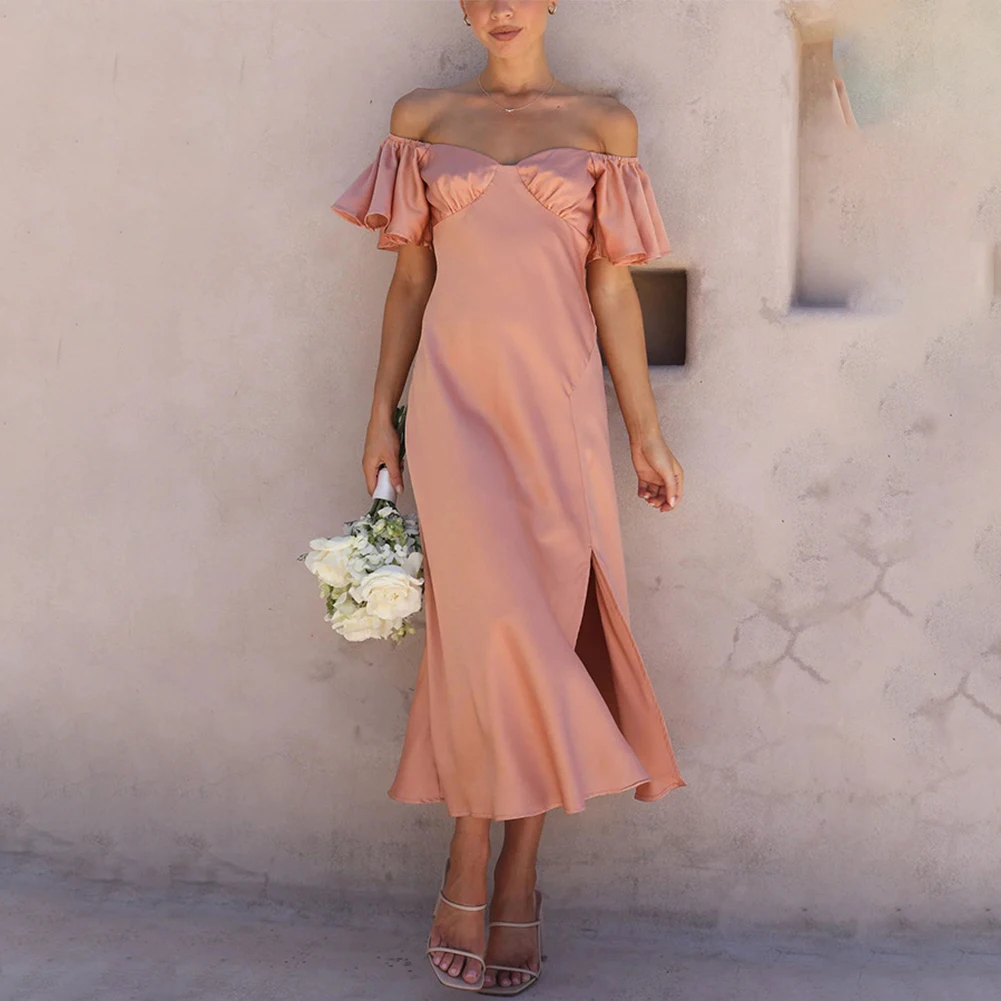 Off Shoulder Womens Dress Vacation Club Daily Elegant Evening Party Dress Holiday Midi Dress Party Ruffled Sleeves
Off Shoulder Womens Dress Vacation Club Daily Elegant Evening Party Dress Holiday Midi Dress Party Ruffled Sleeves