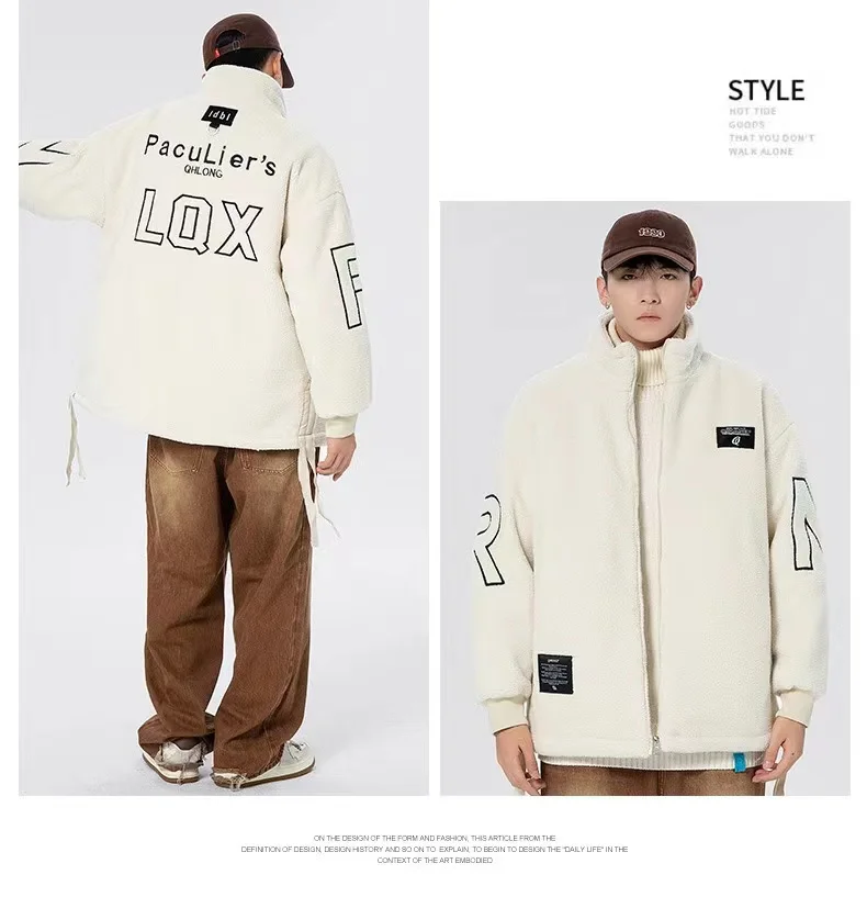 Winter Jacket Men Fleece Fluffy Thicken Warm Parka Coat Letter Embroidery Harajuku Women Jacket 2023New Streetwear Couple's Coat
Winter Jacket Men Fleece Fluffy Thicken Warm Parka Coat Letter Embroidery Harajuku Women Jacket 2023New Streetwear Couple's Coat