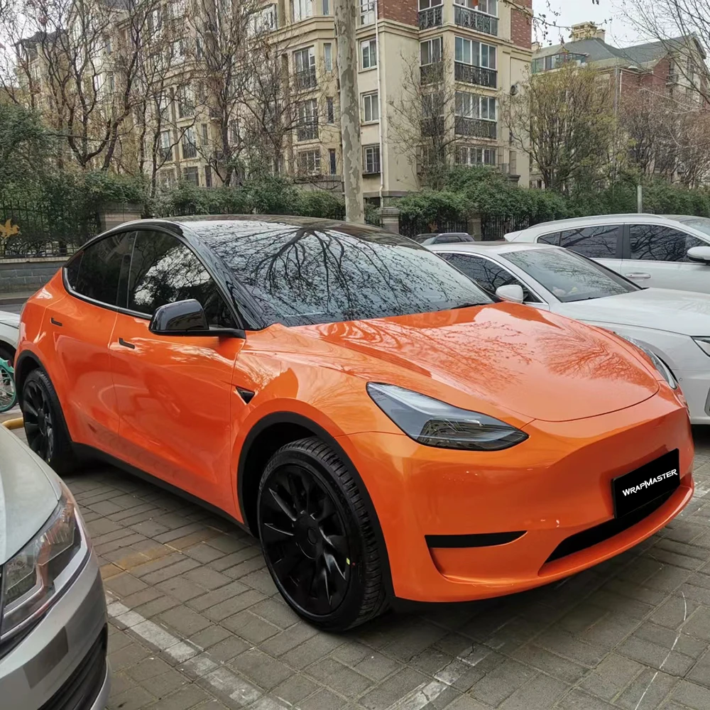 PET Backing Diy Vinyl Wrap Glossy Metallic Vinyl Custom Vinyl Wrap Sheets Racing Golden Orange
PET Backing Diy Vinyl Wrap Glossy Metallic Vinyl Custom Vinyl Wrap Sheets Racing Golden Orange